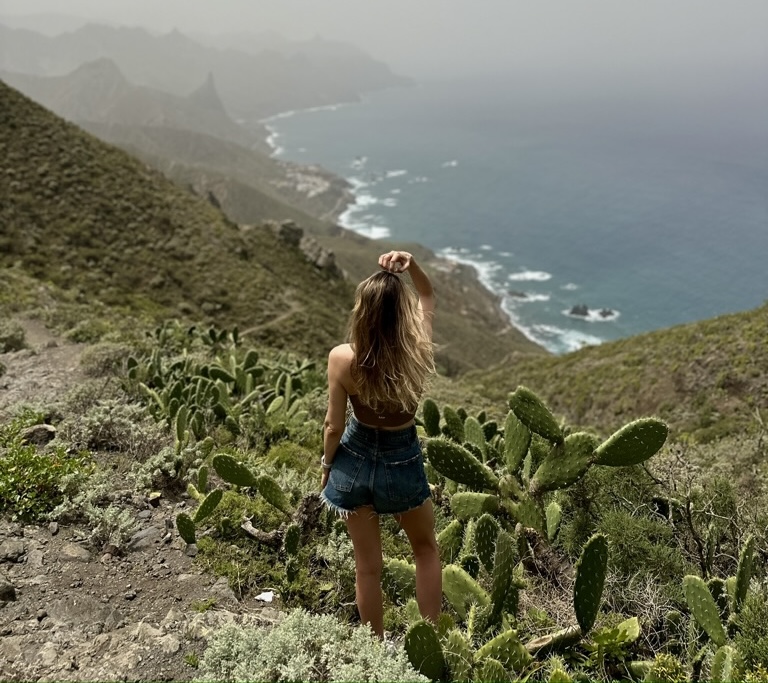 Alina overlooking a beautiful Tenerife landscape